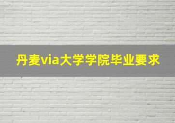 丹麦via大学学院毕业要求