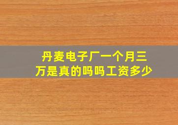 丹麦电子厂一个月三万是真的吗吗工资多少