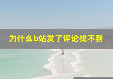 为什么b站发了评论找不到