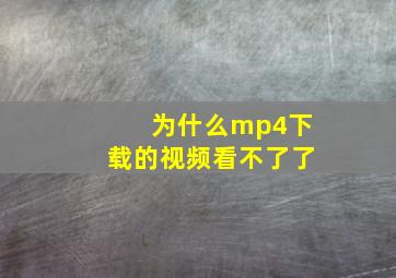 为什么mp4下载的视频看不了了