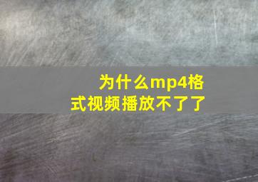 为什么mp4格式视频播放不了了