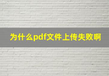 为什么pdf文件上传失败啊