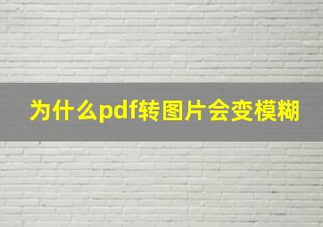 为什么pdf转图片会变模糊