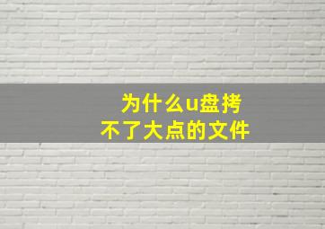 为什么u盘拷不了大点的文件