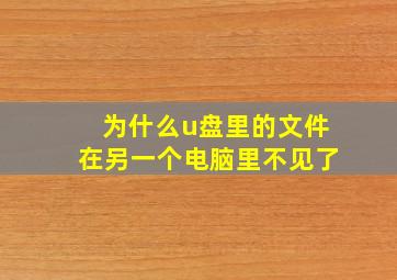 为什么u盘里的文件在另一个电脑里不见了