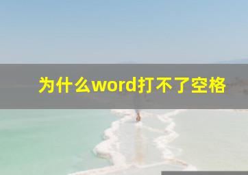 为什么word打不了空格