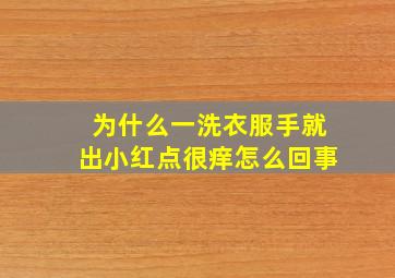 为什么一洗衣服手就出小红点很痒怎么回事