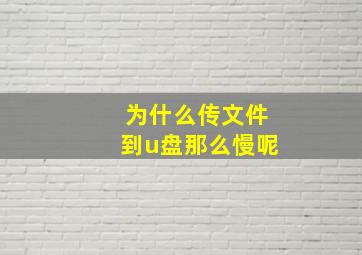 为什么传文件到u盘那么慢呢