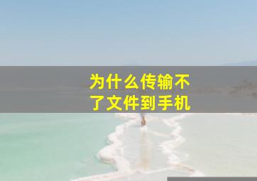 为什么传输不了文件到手机