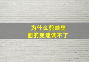 为什么剪映里面的变速调不了