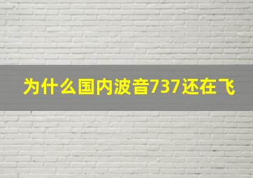 为什么国内波音737还在飞