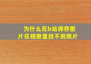 为什么在b站保存图片在相册里找不到照片