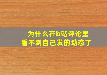 为什么在b站评论里看不到自己发的动态了