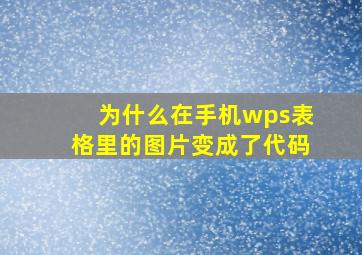 为什么在手机wps表格里的图片变成了代码