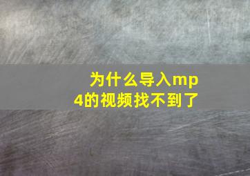 为什么导入mp4的视频找不到了