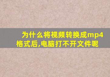 为什么将视频转换成mp4格式后,电脑打不开文件呢