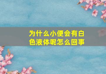 为什么小便会有白色液体呢怎么回事