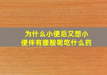 为什么小便后又想小便伴有腰酸呢吃什么药