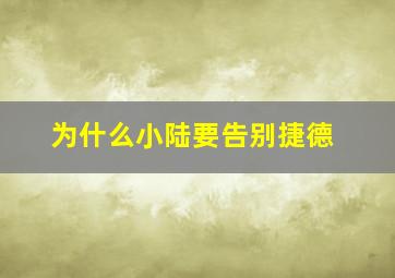 为什么小陆要告别捷德