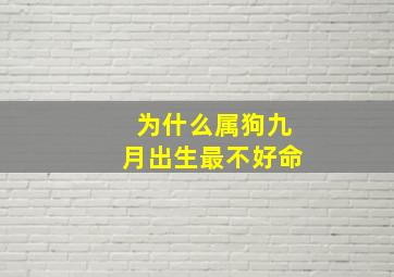 为什么属狗九月出生最不好命