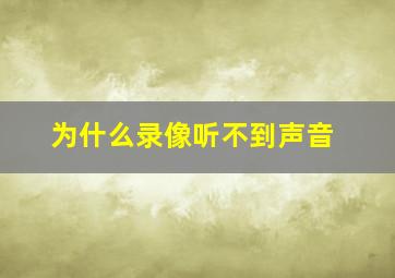 为什么录像听不到声音