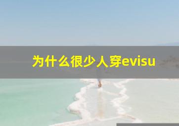 为什么很少人穿evisu