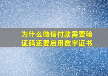 为什么微信付款需要验证码还要启用数字证书