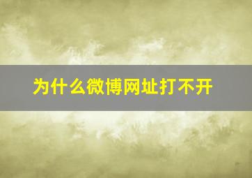 为什么微博网址打不开