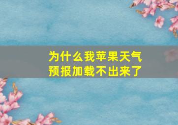 为什么我苹果天气预报加载不出来了