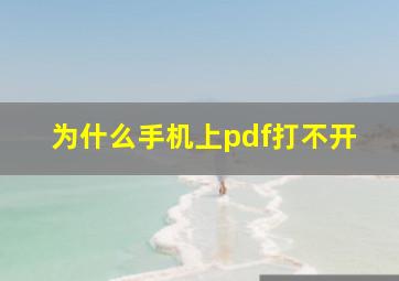 为什么手机上pdf打不开