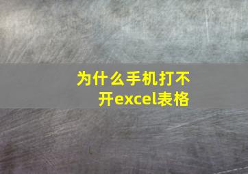 为什么手机打不开excel表格