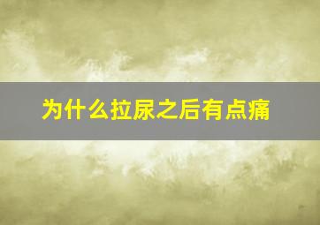 为什么拉尿之后有点痛