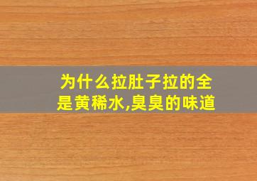 为什么拉肚子拉的全是黄稀水,臭臭的味道