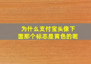 为什么支付宝头像下面那个标志是黄色的呢