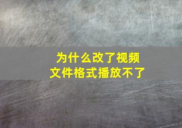 为什么改了视频文件格式播放不了