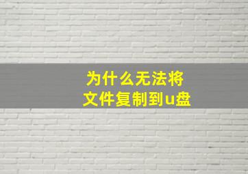 为什么无法将文件复制到u盘