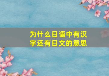 为什么日语中有汉字还有日文的意思