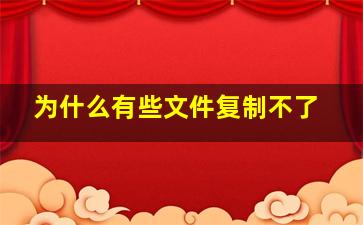 为什么有些文件复制不了