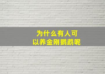 为什么有人可以养金刚鹦鹉呢