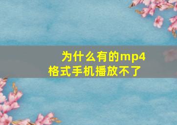 为什么有的mp4格式手机播放不了