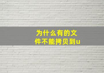 为什么有的文件不能拷贝到u