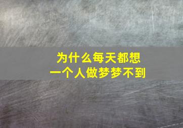 为什么每天都想一个人做梦梦不到