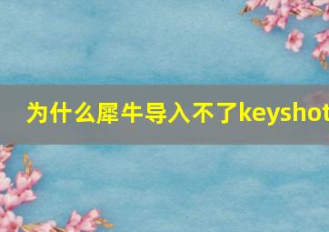 为什么犀牛导入不了keyshot