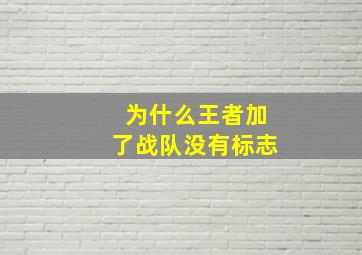 为什么王者加了战队没有标志