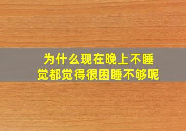 为什么现在晚上不睡觉都觉得很困睡不够呢