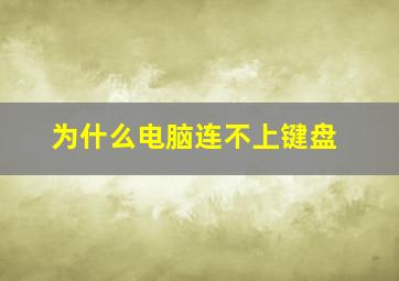 为什么电脑连不上键盘