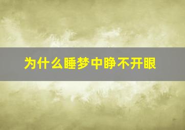 为什么睡梦中睁不开眼