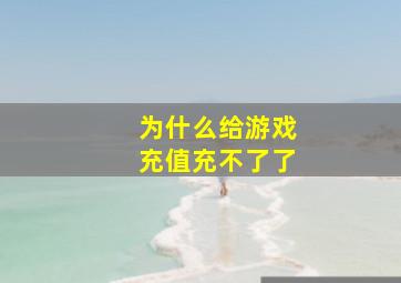 为什么给游戏充值充不了了