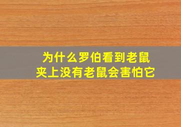 为什么罗伯看到老鼠夹上没有老鼠会害怕它