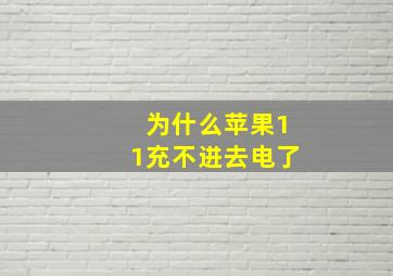 为什么苹果11充不进去电了